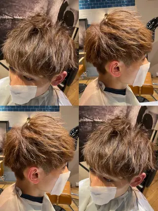 ショート カラー パーマ ヘアアレンジ メンズ 🔥メンズパーマ特 化🔥渡辺一翔🔥のヘアスタイル