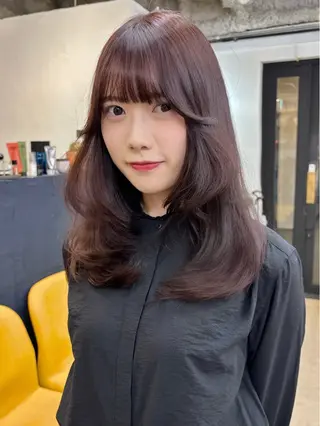 セミロング カラー 暖色カラー/天神/ ヘイマサクラのヘアスタイル