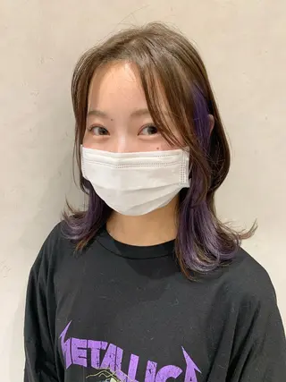 ミディアム カラー ayumi🌈 インナーカラー🌈のヘアスタイル
