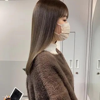 セミロング カラー ヘアアレンジ ブリーチなしカラー/ 髪質改善/寺門束のヘアスタイル