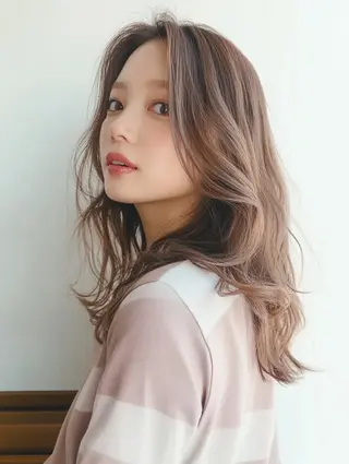 カラー セミロング ユイ☆ハイトーン ☆ブリーチデザインのヘアスタイル