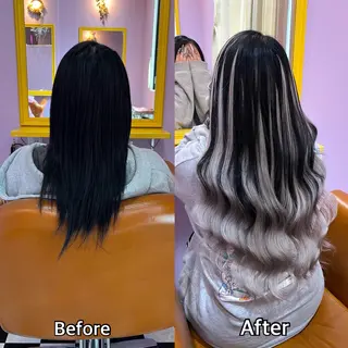 ロング シール+ちび編み込み エクステ梅田🐨のヘアスタイル