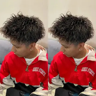 ショート パーマ メンズ メンズパーマ/艶 モテカラー/福井悟朗のヘアスタイル