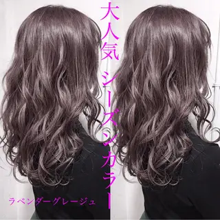 ミディアム カラー パーマ 💘透明感カラー💘 沖本 将宏のヘアスタイル