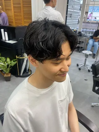 パーマ メンズ レイヤーボブ/ 艶カラー/サナ🌼のヘアスタイル