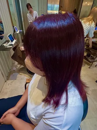 ミディアム カラー サラツヤ縮毛 矯正✨meguのヘアスタイル