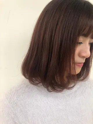 ミディアム 艶カラー🌙縮毛矯正 /ボブ【Reina】のヘアスタイル