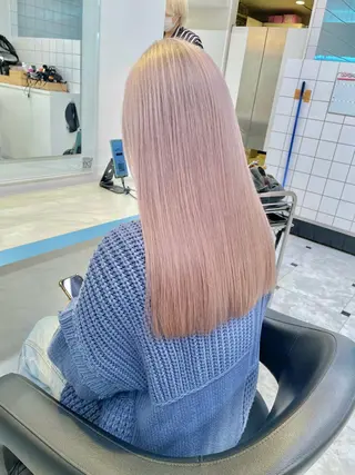 ロング カラー 💖韓国×王道 ハイトーン💖のヘアスタイル