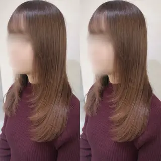 ロング カラー 顔周り🎀 暖色系カラー🎀愛美のヘアスタイル