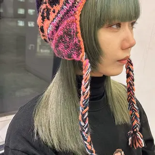 ミディアム ウルフカット 渋谷の人のヘアスタイル