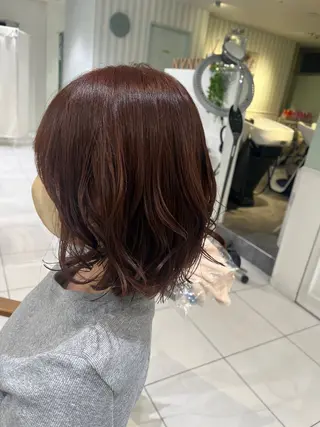 ショート パーマ 暖色系/レイヤー/ 縮毛矯正/貞金瑞波のヘアスタイル