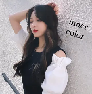 ロング カラー 透明感カラー×小 顔レイヤー♡ヒデさんのヘアスタイル