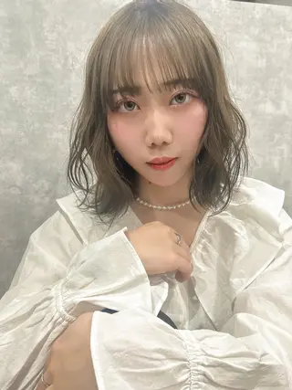 セミロング 最新ケアカラー 髪質改善YUTOのヘアスタイル