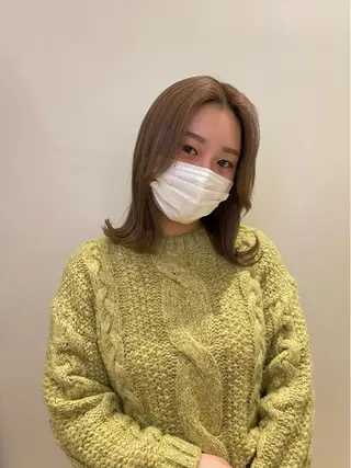 ミディアム ブリーチなし透明感 指名No1ナギサのヘアスタイル