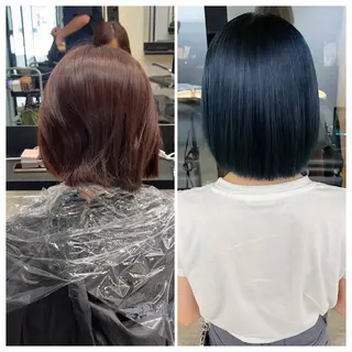 ショート け んブリーチ縮毛矯正のヘアスタイル