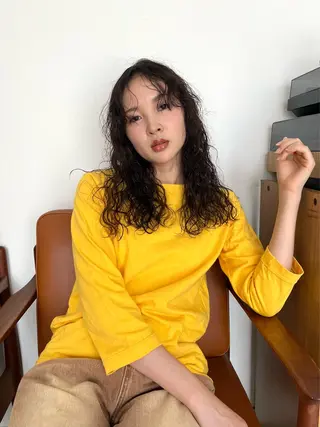 ミディアム 小山夕稀/ニュアンス パーマ/新城のヘアスタイル