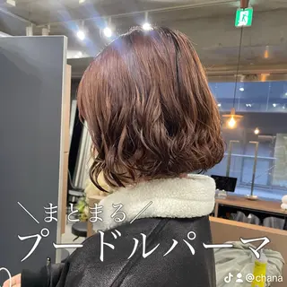 ミディアム カラー パーマ 表参道/赤み無し 透明感 colorのヘアスタイル
