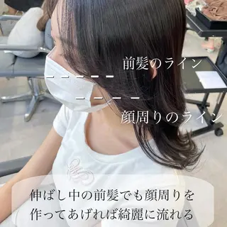 セミロング 韓国ハッシュカット/ 新宿/髪質改善/岡崎のヘアスタイル
