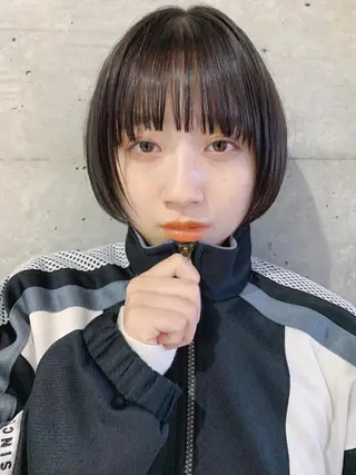 ショート カラー ボブパーマコテ巻き風 パーマNo1深江秀平のヘアスタイル