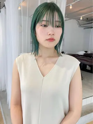 ミディアム ボブ/ハイトーン 🍄Kurumi🍄のヘアスタイル