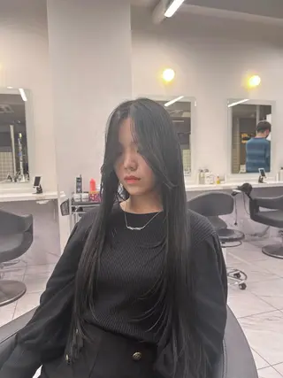 ロング カラー パーマ ヘアアレンジ メンズ キッズ ブリーチなしカラー/ ブラウン/レイヤーのヘアスタイル