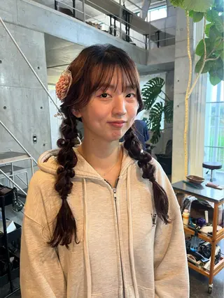 ロング カラー ヘアアレンジ 大林 エリコのヘアスタイル