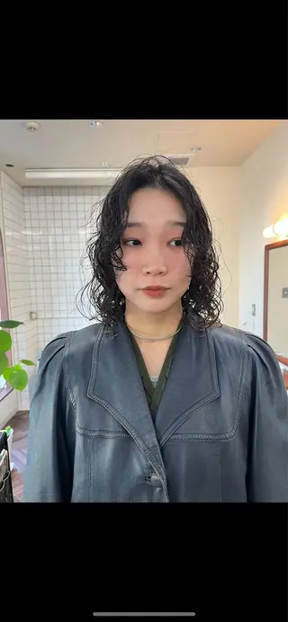 ミディアム パーマ ボブパーマ/パーマ ウルフパーマのヘアスタイル