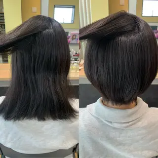 ショート パーマ hub hair レイヤー/透明感のヘアスタイル