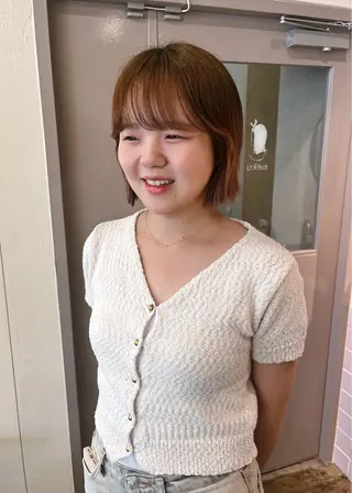 ショート カラー 西山 紗耶香🪽 透明感カラー/ボブのヘアスタイル