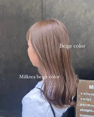 ミディアム カラー soft beige naoki.のヘアスタイル