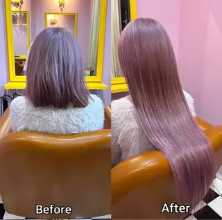 ロング シール＋ちび編み込み エクステ梅田🐨のヘアスタイル