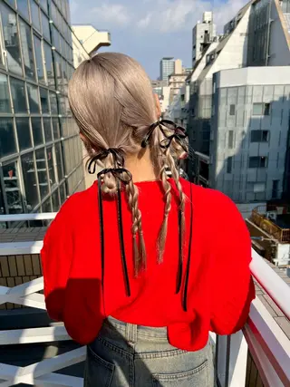 セミロング カラー ブリーチ/ハイトーン レイヤー/Maanaのヘアスタイル