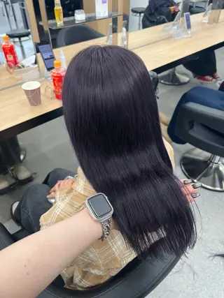 ロング カラー 暗髪🩶ラベンダー/ ブルー/ユウナ🤍のヘアスタイル