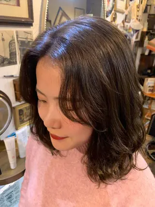 マツエク・マツパ 清水千優/パーマ/透 明感カラー/メンズのヘアスタイル