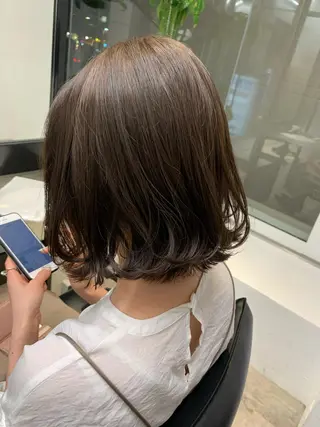 ミディアム カラー 前髪顔周りカット 沼田　拓斗のヘアスタイル