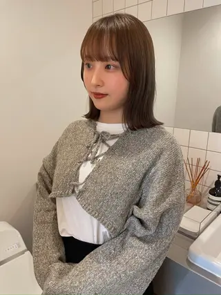 ミディアム ボブカットモデル/パ ーマ/harunaのヘアスタイル