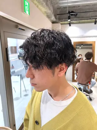 ミディアム パーマ メンズ 🌷横浜/レイヤー /艶カラー🌷のヘアスタイル