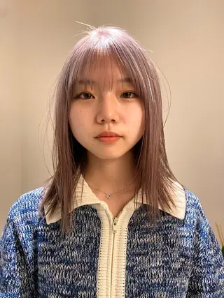 ミディアム カラー ヘアアレンジ Hair & make Lamp所属・梅田のブリーチ特化 美容師KAI🥰のヘアスタイル