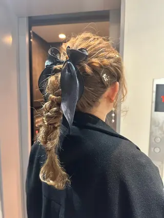 セミロング ヘアアレンジ 縮毛矯正+モテカラー 🎀✨MIHOのヘアスタイル