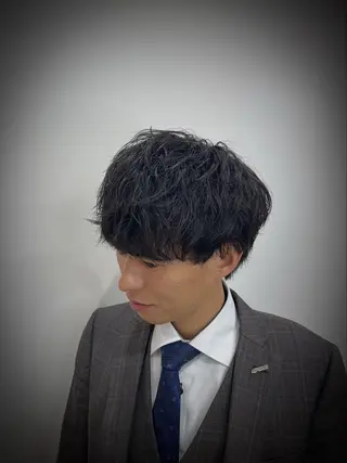 ミディアム パーマ メンズ 【メンズ特化】金沢 /片町　髙木　功基のヘアスタイル