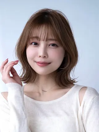 ミディアム カラー 渋谷ボブ/レイヤー ボブ田中航平のヘアスタイル