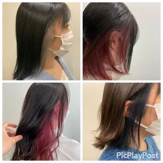 ミディアム カラー ブリーチ縮毛矯正 /髪質改善/KEIのヘアスタイル