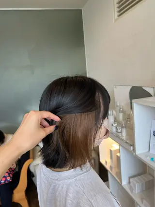 ミディアム カラー 竹添 有梨沙のヘアスタイル