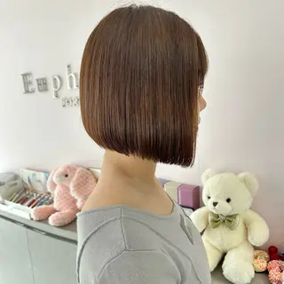 ショート カラー 美髪矯正/艶髪カラー 🌟小顔に見えるボブのヘアスタイル