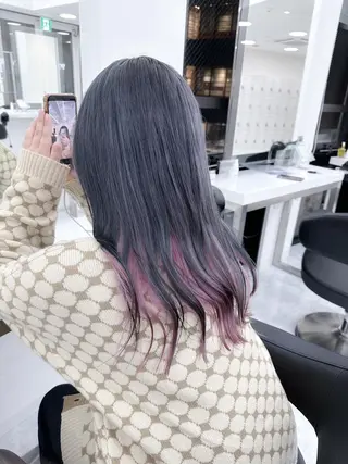 ロング カラー ヘアアレンジ *モデル募集🤍横浜 透明感カラー🫧のヘアスタイル