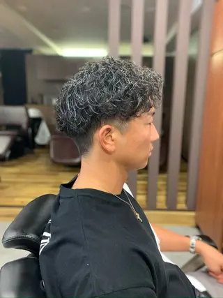 ミディアム パーマ メンズ バーバーショップ涼桜新町店所属・田中大 パーマ/メンズカットのヘアスタイル