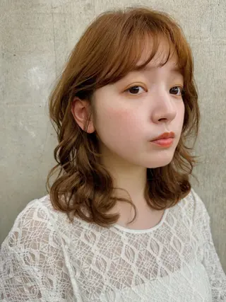 パーマ ボブ/ミディアム 親しみやすさ/さくらのヘアスタイル