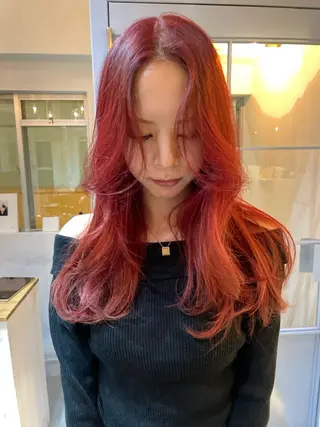 ロング miyu ハイトーン/レイヤーのヘアスタイル