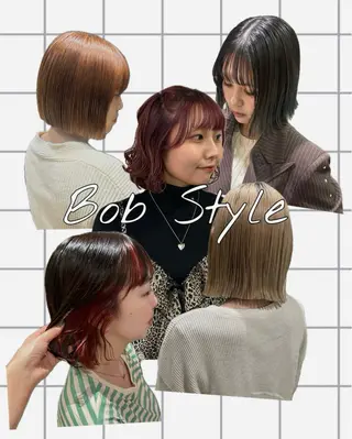 ミディアム ボブレイヤー/ ブリーチ/miyuuのヘアスタイル