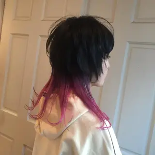 ミディアム カラー ホワイト&レイヤーカ ットエクステ長畠俊輔のヘアスタイル